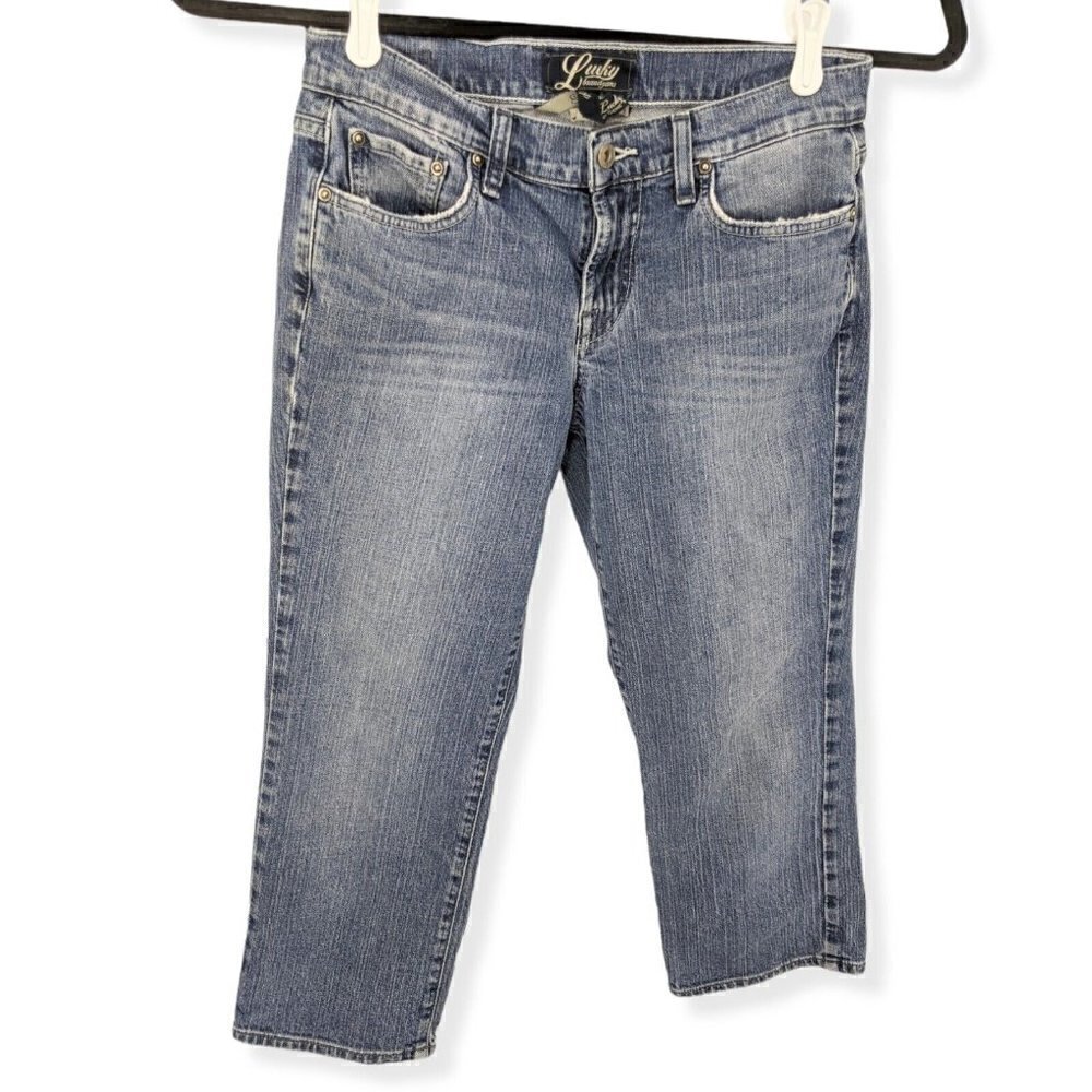 Lucky Brand Classic Rider Crop Jeans Dungarees Womens Sz 6/28 (MEAS 28 X 22) - Picture 1 of 11